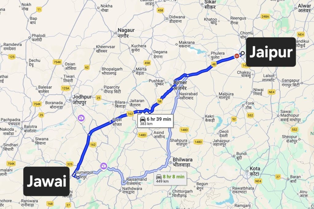 Jaipur to Jawai