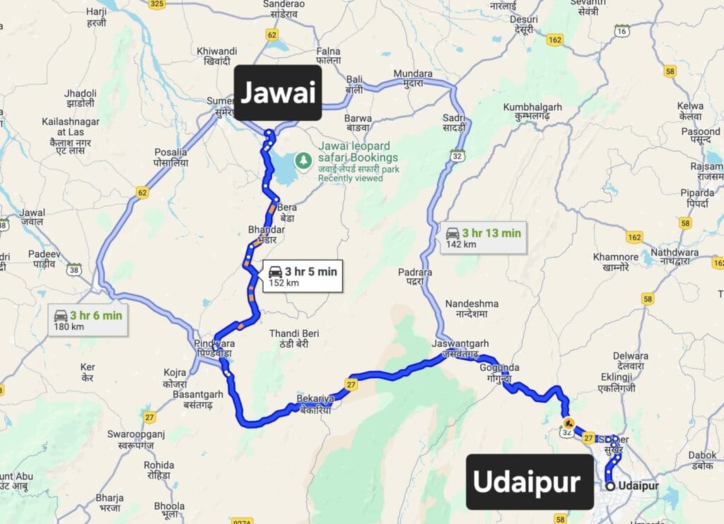 Udaipur to Jawai