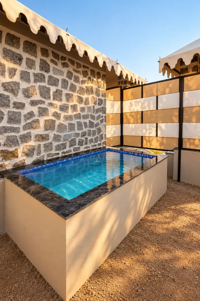 Tent with a private plunge pool at Jawai Heaven