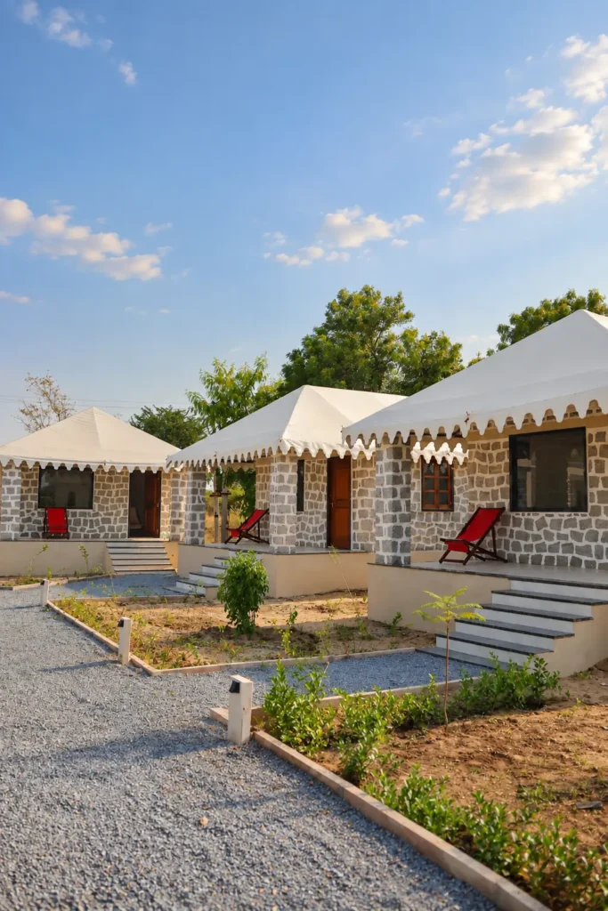 Tents at Jawai Heaven by day